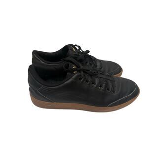 Puma Black Leather Sneakers Gum Sole Low Top Shoes Mens Size 14